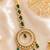 Mehendi gold oxidsed plated green american diamond maang tikka