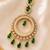 Mehendi gold oxidsed plated green american diamond maang tikka