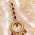 Mehendi gold oxidsed plated red american diamond maang tikka