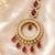 Mehendi gold oxidsed plated red american diamond maang tikka