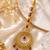 Mehendi gold oxidsed plated red american diamond maang tikka