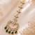 Mehendi gold oxidsed plated green american diamond maang tikka