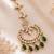 Mehendi gold oxidsed plated green american diamond maang tikka