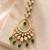Mehendi gold oxidsed plated green american diamond maang tikka