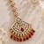 Mehendi gold oxidsed plated red american diamond maang tikka