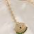 Mehendi gold oxidsed plated green american diamond maang tikka