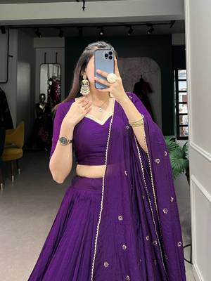 purple chanderi woven traditional lehenga choli 2