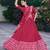 magenta chanderi printed traditional lehenga choli