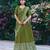 olive chanderi printed traditional lehenga choli