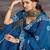 blue chanderi printed traditional lehenga choli