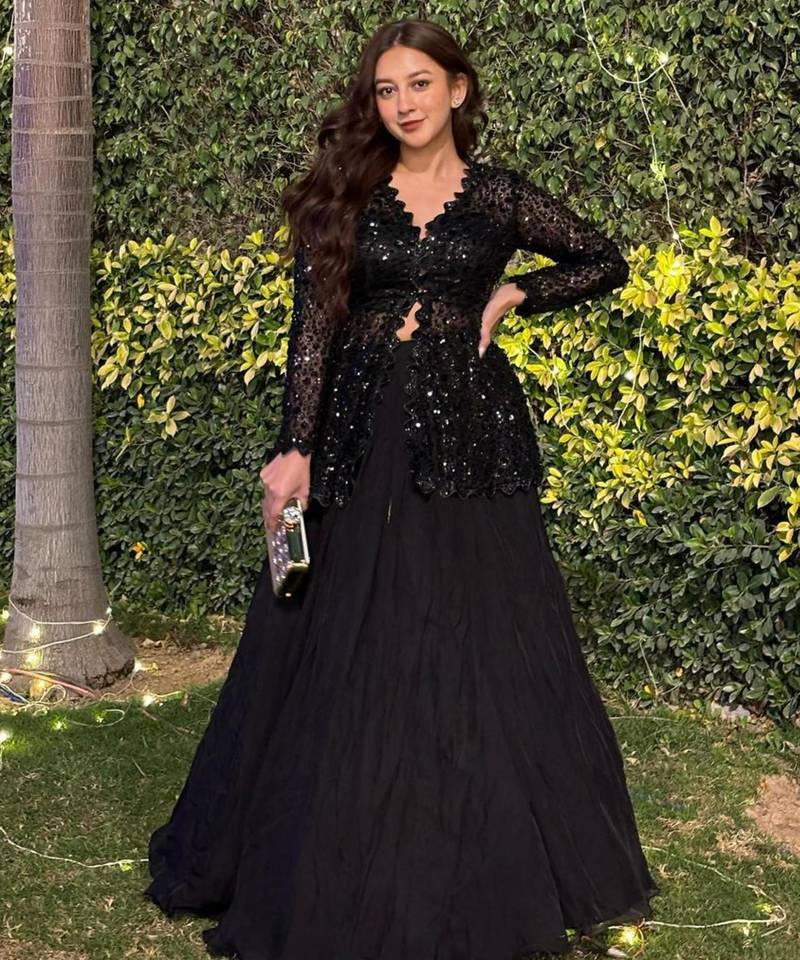black georgette plain traditional lehenga choli with free size upto 42