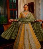 multicolor silk blend embroidered traditional lehenga choli