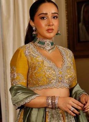multicolor silk blend embroidered traditional lehenga choli 2