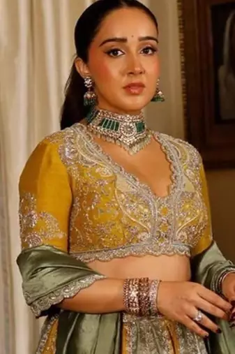 multicolor silk blend embroidered traditional lehenga choli