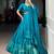 teal blue chanderi woven traditional lehenga choli