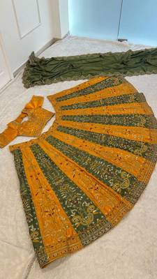 multicolor silk blend embroidered traditional lehenga choli 4