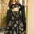 black silk blend printed traditional lehenga choli with free size upto 44