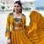 mustard rayon plain traditional lehenga choli with free size upto 42
