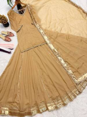 gold silk blend embroidered traditional lehenga choli 4