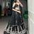 black silk blend embroidered traditional lehenga choli