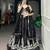 black silk blend embroidered traditional lehenga choli