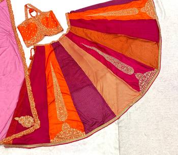 multicolor silk blend embroidered traditional lehenga choli 3