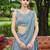 sky blue silk blend plain traditional lehenga choli with free size upto 44