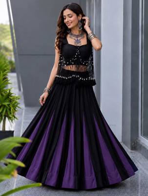 multicolor cotton poly embroidered traditional lehenga choli with free size upto 42 1