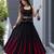 black cotton poly embroidered traditional lehenga choli with free size upto 42