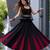 black cotton poly embroidered traditional lehenga choli with free size upto 42