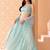 aqua blue georgette embroidered traditional lehenga choli