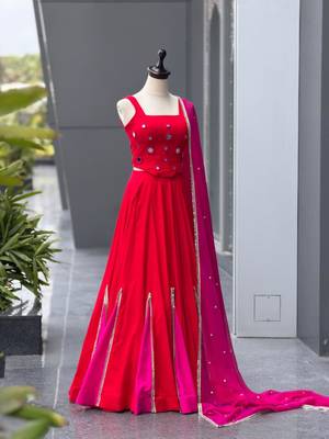 multicolor cotton poly embroidered traditional lehenga choli with free size upto 38 2