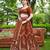 brown silk blend embroidered traditional lehenga choli