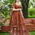 brown silk blend embroidered traditional lehenga choli