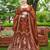 brown silk blend embroidered traditional lehenga choli