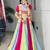 multicolor cotton poly embroidered traditional lehenga choli with free size upto 44