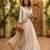 beige silk blend plain traditional lehenga choli with free size upto 44
