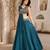 teal silk blend plain traditional lehenga choli with free size upto 44