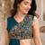 teal silk blend plain traditional lehenga choli with free size upto 44