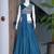 teal silk blend plain traditional lehenga choli with free size upto 44