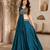 teal silk blend plain traditional lehenga choli with free size upto 44
