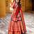 orange silk blend printed traditional lehenga choli