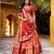orange silk blend printed traditional lehenga choli