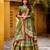 olive silk blend printed traditional lehenga choli