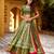 olive silk blend printed traditional lehenga choli