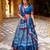 blue silk blend printed traditional lehenga choli