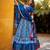 blue silk blend printed traditional lehenga choli