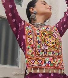 multicolor georgette printed traditional lehenga choli with free size upto 44