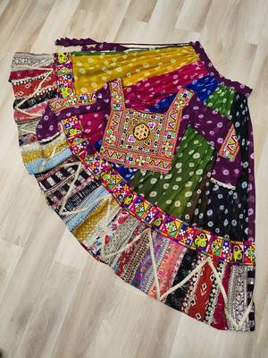 multicolor georgette printed traditional lehenga choli with free size upto 44 4