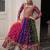 multicolor georgette printed traditional lehenga choli with free size upto 44